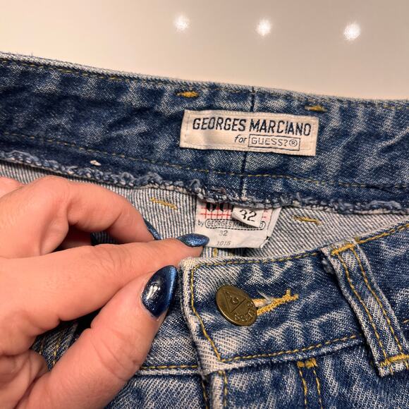 VTG 90's Guess By Georges Marciano Tapered Leg Ankle Jeans Size 32 - Picture 5 of 10